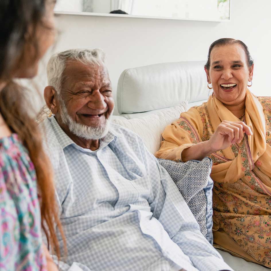 A family together at home